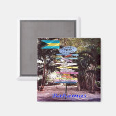 zBS011 BAAMAS、方向記号、アメリカ、冷蔵庫 マグネット (正面/裏面)