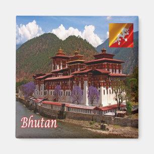 zBT005 PUNAKHA、ブータン、アジア、冷蔵庫 マグネット
