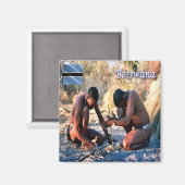 zBW013 BOTSWANA, BushmenSan，アフリカ，冷蔵庫 マグネット (正面/裏面)