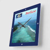 zBZ005 BELIZE Barrier Reef,アメリカ, スクエア壁時計 (傾斜)