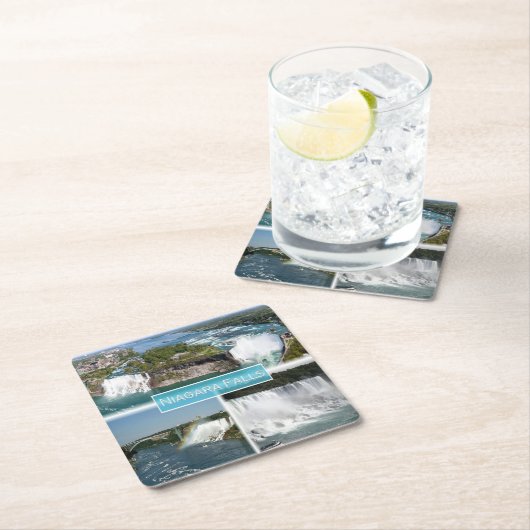 zCA012 NIAGARA滝ズfrom Rainbow bridge, スクエアペーパーコースター (インサイチュ)