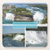 zCA012 NIAGARA滝ズfrom Rainbow bridge, スクエアペーパーコースター (正面)