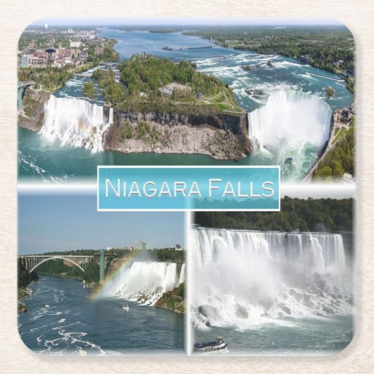 zCA012 NIAGARA滝ズfrom Rainbow bridge, スクエアペーパーコースター (正面)