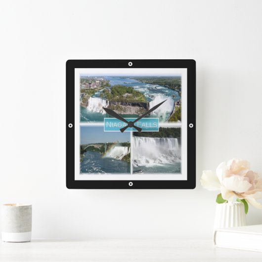 zCA012 NIAGARA滝ズfrom Rainbow bridge, スクエア壁時計 (ホーム)