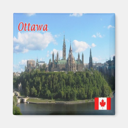 zCA022 OTTAWA Panorama，カナダ，アメリカ，冷蔵庫 マグネット (正面)