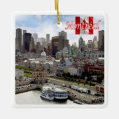 zCA024 MONTREAL Panorama，カナダ， セラミックオーナメント (正面)