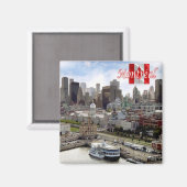 zCA024 MONTREAL Panorama，カナダ，冷蔵庫 マグネット (正面/裏面)