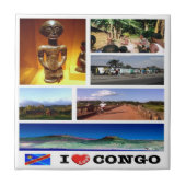 zCD003 CONGO I Love,モザイク,アフリカ, タイル (正面)