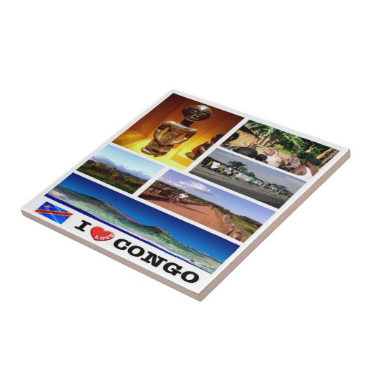 zCD003 CONGO I Love,モザイク,アフリカ, タイル (側面)