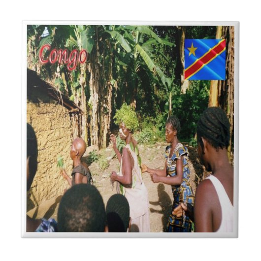 zCD007 CONGO，アフリカ， タイル (正面)
