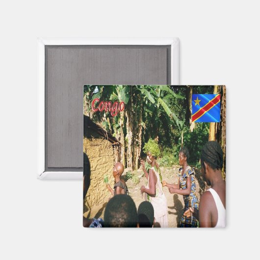 zCD007 CONGO，アフリカ，冷蔵庫 マグネット (正面/裏面)