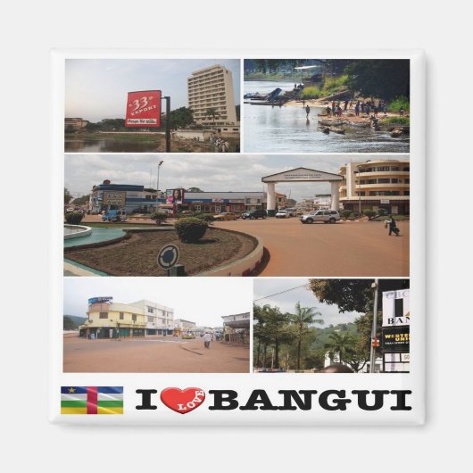 zCF004 BANGUI、中央アフリカ共和国、冷蔵庫 マグネット (正面)