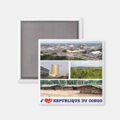 zCG003 REPUBLIC OF THE CONGO I Love,モザイク冷蔵庫 マグネット (正面/裏面)
