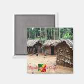 zCG005 REPUBLIC OF THE CONGO, House Pygmy,冷蔵庫 マグネット (正面/裏面)