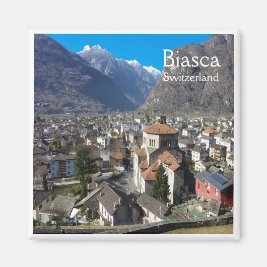 zCH006 BIASCA,スイス,冷蔵庫用マグネット マグネット (正面)