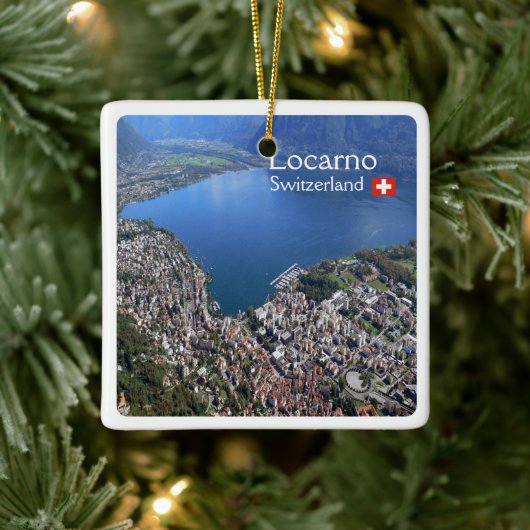zCH012ロカルノ。スイス, セラミックオーナメント (ツリー)