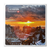 zCH013ローザンヌ・スイス, タイル (正面)