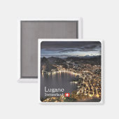 zCH014ルガノスイス – 冷蔵庫用マグネット マグネット (正面/裏面)