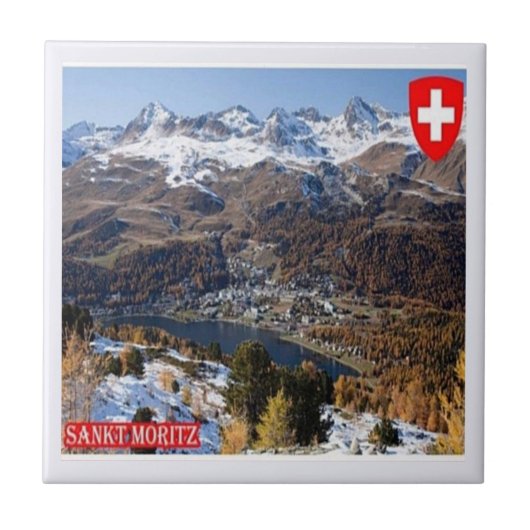 zCH018 SAINT MORITZスイス –  タイル (正面)