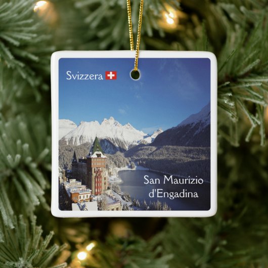 zCH018 SAN MAURIZIO D'ENGADINA Swiss, セラミックオーナメント (ツリー)