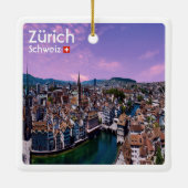 zCH021チューリッヒ・スイス， セラミックオーナメント (裏面)