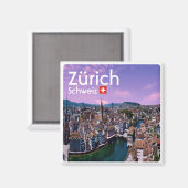 zCH021 ZURICHスイス、冷蔵庫 マグネット (正面/裏面)