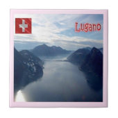 zCH028 LUGANO湖 – スイス – タイル (正面)