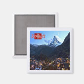 zCH036 ZERMATTパノラマスイス – 冷蔵庫用マグネット マグネット (正面/裏面)