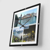 zCH043 LUCERNEスイス， スクエア壁時計 (傾斜)