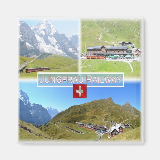 zCH045 JUNGFRAU RAILWAYスイス、冷蔵庫 マグネット (正面)