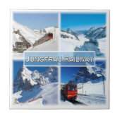 zCH047 JUNGFRAU鉄道スイス， タイル (正面)
