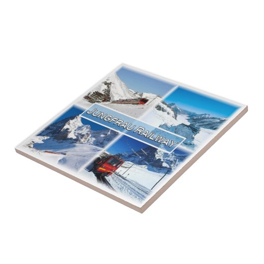 zCH047 JUNGFRAU鉄道スイス， タイル (側面)