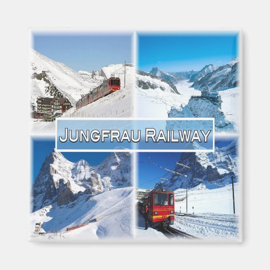 zCH047 JUNGFRAU鉄道スイス – 冷蔵庫 マグネット (正面)
