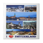 zCH049 I LOVEスイス –  タイル (正面)