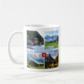 zCH051 INTERLAKEN LAKE Thun Thunerse Swiss, コーヒーマグカップ (左)