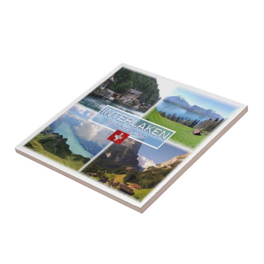 zCH051 INTERLAKEN LAKE Thun Thunerse Swiss, タイル (側面)