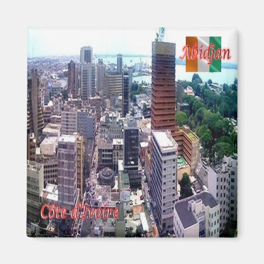 zCI003 ABIDJAN、アイボリーコースト、アフリカ、冷蔵庫 マグネット (正面)