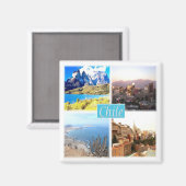 zCL004 CHILE, Mosaic, America,冷蔵庫 マグネット (正面/裏面)