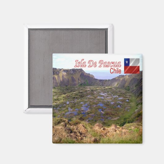 zCL012 ISLA DE PASQUA, Rano Kau Volutional Caldera マグネット (正面/裏面)