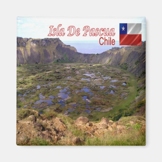 zCL012 ISLA DE PASQUA, Rano Kau Volutional Caldera マグネット (正面)
