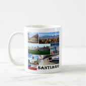 zCL021 SANTIAGO，モザイク，チリ，アメリカ， コーヒーマグカップ (左)