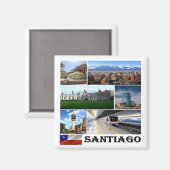 zCL021 SANTIAGO, Mosaic, Chile, America,冷蔵庫 マグネット (正面/裏面)