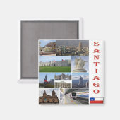 zCL022 SANTIAGO, Mosaic, Chile, America,冷蔵庫 マグネット (正面/裏面)