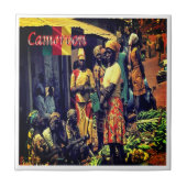 zCM016カメルーン、女性、アフリカ、 タイル (正面)