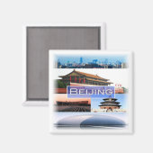 zCN009北京、中国、アジア、冷蔵庫 マグネット (正面/裏面)