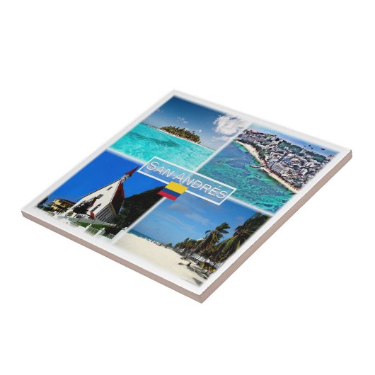 zCO003 SAN ANDRES，モザイク，コロンビア， タイル (側面)