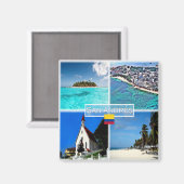 zCO003 SAN ANDRES，モザイク，コロンビア，冷蔵庫 マグネット (正面/裏面)