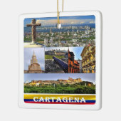 zCO07 CARTAGENAモザイク，コロンビア， セラミックオーナメント (左)