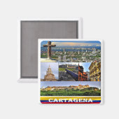 zCO07 CARTAGENAモザイク,コロンビア,冷蔵庫用マグネット マグネット (正面/裏面)