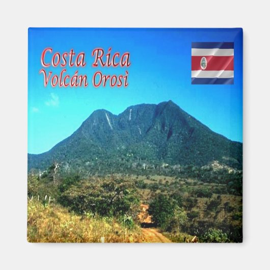 zCR010 COSTA RICA, Volcan Orosi，アメリカ，冷蔵庫 マグネット (正面)